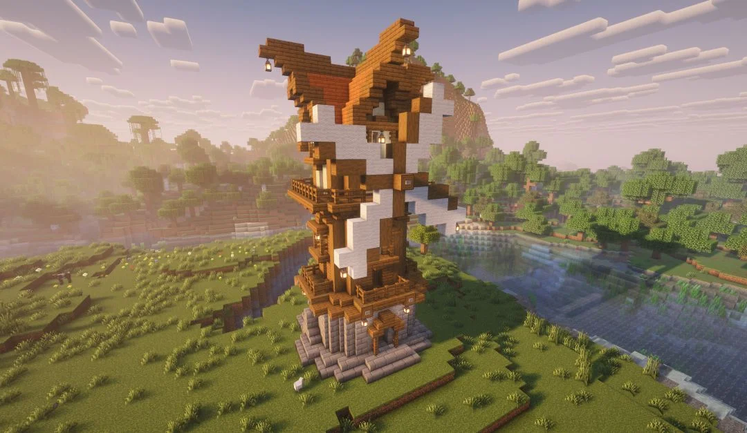Simple Windmill, a Minecraft build